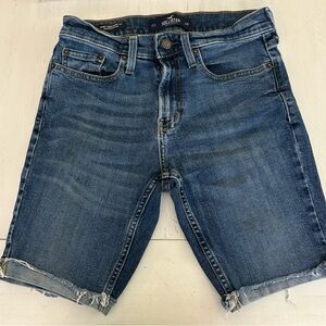 Hollister Brown Leather Patch Blue Jeans